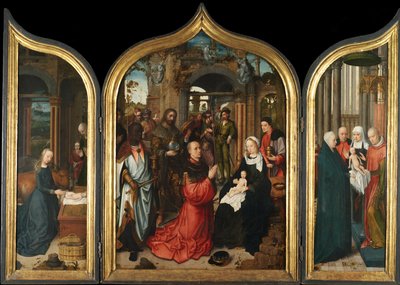 トリプティク 1510-12年頃（パネルに油彩 作： Adriaen Isenbrandt or Isenbrant