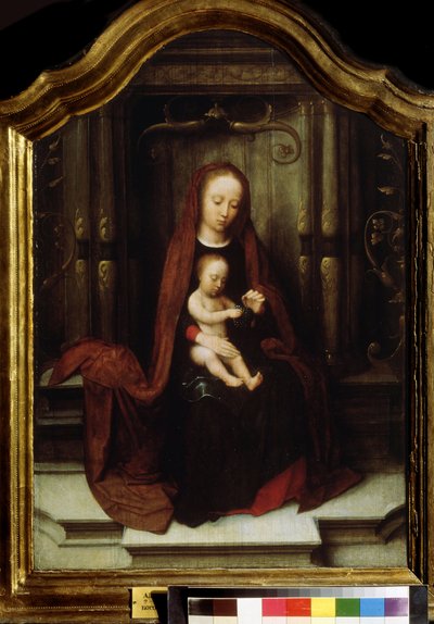 「マドンナと子供」（即位した聖母子） Adriaen Isenbrantによる絵画（Adrien Ysenbrant、Ysenbrandt、Hysebrant）（1490-1551） 16世紀 プーシキン美術館 モスクワ 作： Adriaen Isenbrandt or Isenbrant