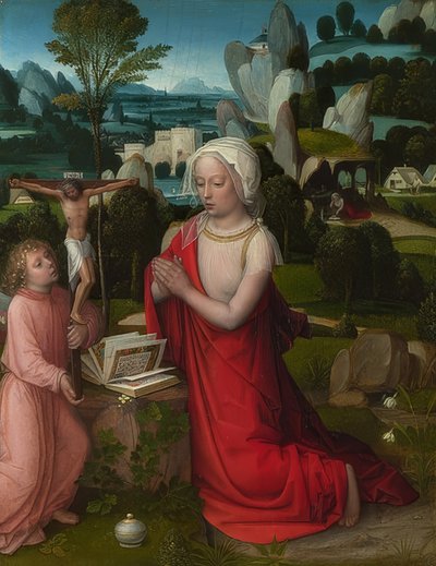 風景の中のマリアマグダレナ。 1520年頃 作： Adriaen Isenbrandt or Isenbrant