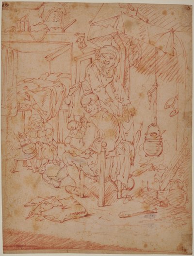 オランダのインテリア 作： Adriaen Jansz. van (attr. to) Ostade