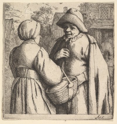 ストリートでの会話、1610-85。 作： Adriaen Jansz. van Ostade