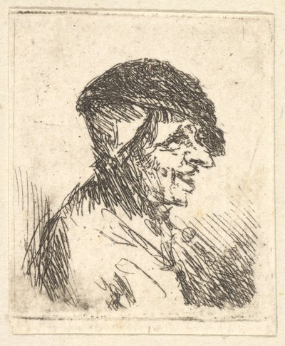 農民の頭、17世紀。 作： Adriaen Jansz. van Ostade