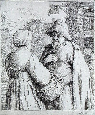 会話する男と女(エングレービング) 作： Adriaen Jansz. van Ostade