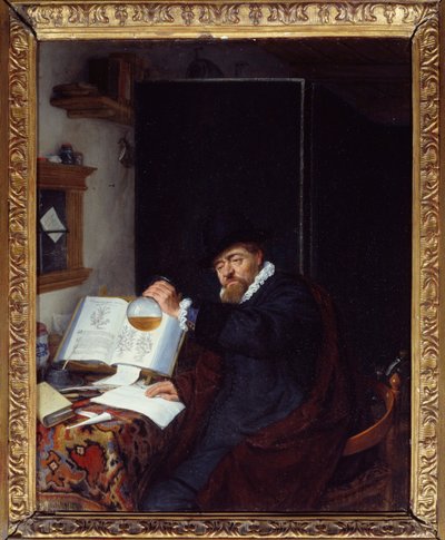 医学のこと"The analysis of urine" Adriaen van Ostade (1610-1685) の絵画 1666年 Sun.0,28x0,22 m パリ、プティパレ美術館 作： Adriaen Jansz. van Ostade