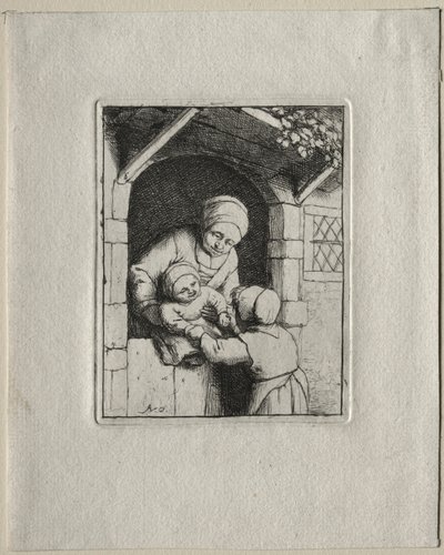 母と二人の子供。 作： Adriaen Jansz. van Ostade