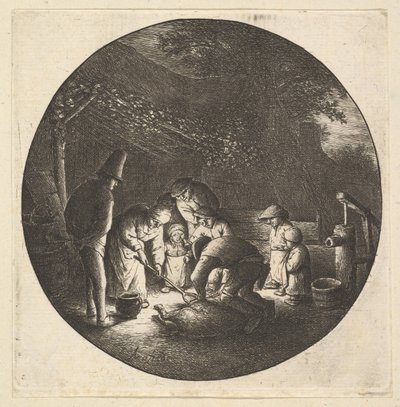 ポークブッチャー、1610-85。 作： Adriaen Jansz. van Ostade