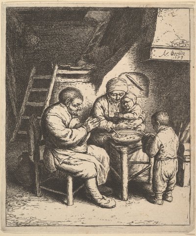 祝福、1610-85。 作： Adriaen Jansz. van Ostade