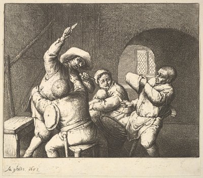 ナイフ・スラスト、1610-85。 作： Adriaen Jansz. van Ostade