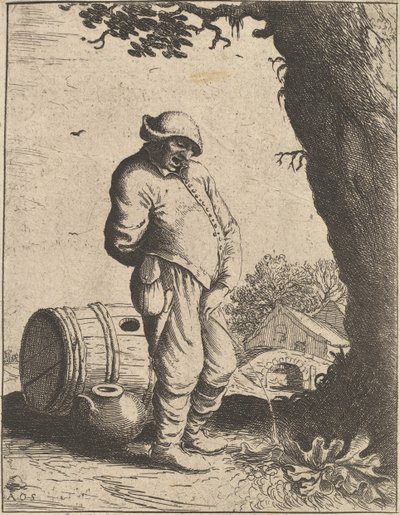 放尿男、1610-85。 作： Adriaen Jansz. van Ostade