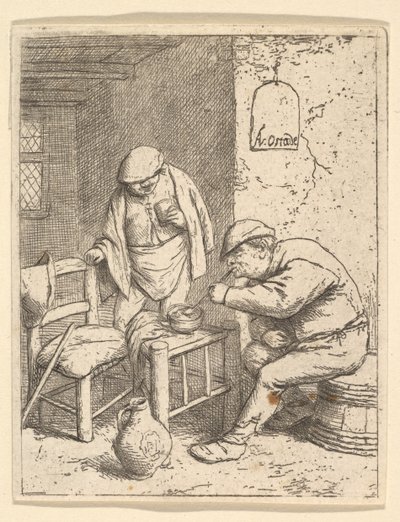 喫煙者と酒飲み、1682年。 作： Adriaen Jansz. van Ostade