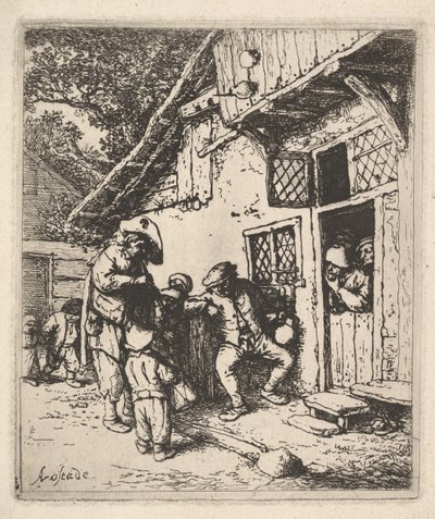 旅するミュージシャン、1610-85。 作： Adriaen Jansz. van Ostade