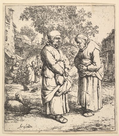 2つのゴシップ、1610-85。 作： Adriaen Jansz. van Ostade