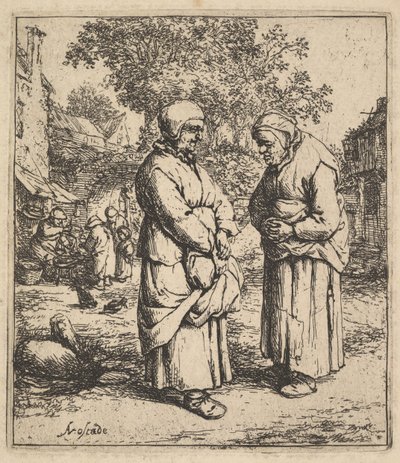 2つのゴシップ、1610-85。 作： Adriaen Jansz. van Ostade