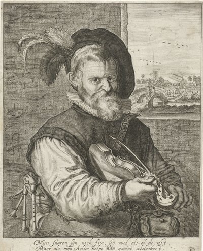 古いバイオリン弾き 作： Adriaen Matham