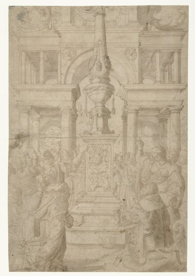 ソロモンは偶像を崇拝する 作： Adriaen Pietersz Crabeth