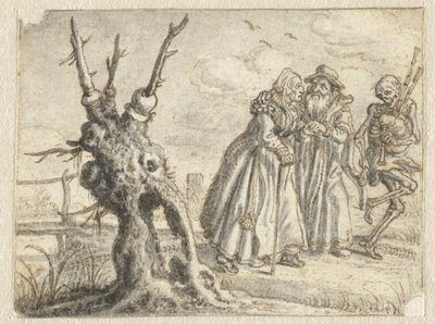 年配の男性と女性の死後喜んでバグパイプを演奏 作： Adriaen Pietersz van de Venne