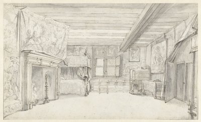 四柱式ベッドのある豪華な部屋の眺め 作： Adriaen Pietersz van de Venne