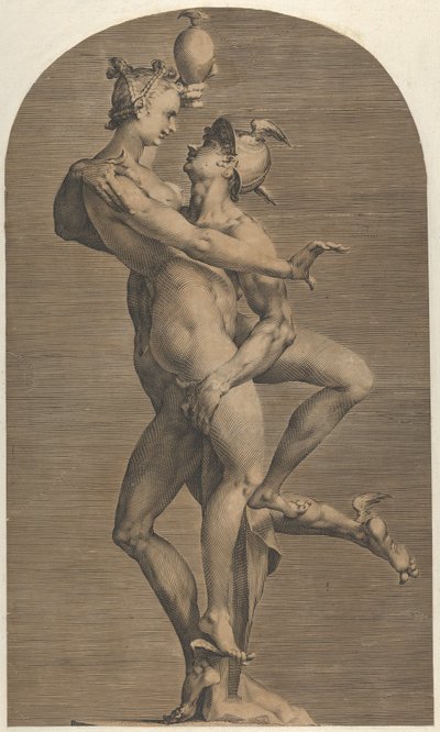 マーキュリー アブダクティング プシュケ、ca. 1620年。 作： Adriaen de Vries