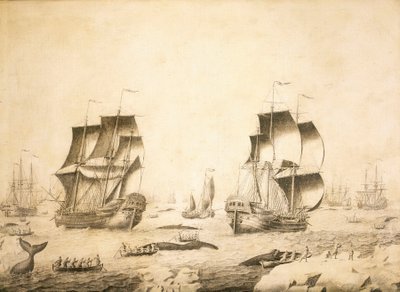 氷の中の捕鯨船 作： Adriaen or Abraham Salm
