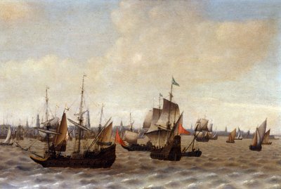 アントワープの出荷（キャンバスに油彩） 作： Adriaen van Diest
