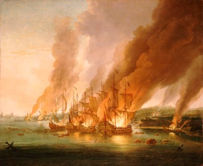 ラ・ホーグの戦い、1692年5月23日、17世紀後半（油絵） 作： Adriaen van Diest