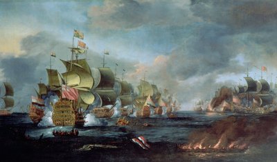 ローストフトの戦い、1665年6月3日 作： Adriaen van Diest
