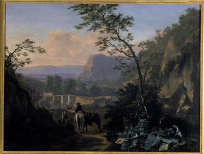 ライダーのいる南部の風景、1654年 作： Adriaen van Eemont