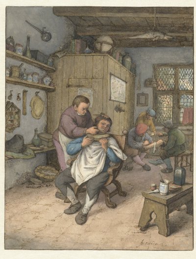 理髪店 バルビアスウィンケル 作： Adriaen van Ostade