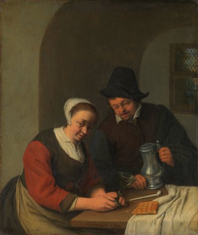 秘密のチャット インテリアのカップル 作： Adriaen van Ostade