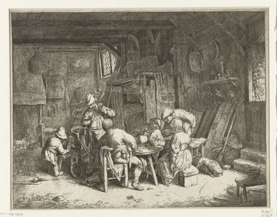 旅館で食事をする農家 朝ごはん 作： Adriaen van Ostade