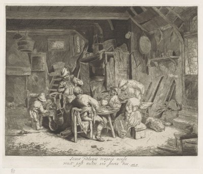 旅館で食事をする農家 作： Adriaen van Ostade