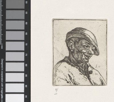 笑顔の農夫の胸像 作： Adriaen van Ostade