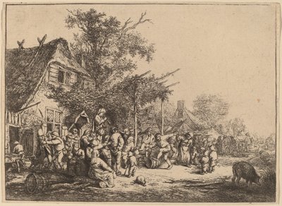 トレリスの下で踊る 作： Adriaen van Ostade