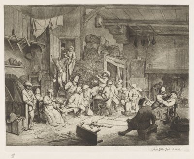 旅館で踊る 作： Adriaen van Ostade