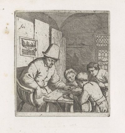 校長と 3 人の生徒 作： Adriaen van Ostade