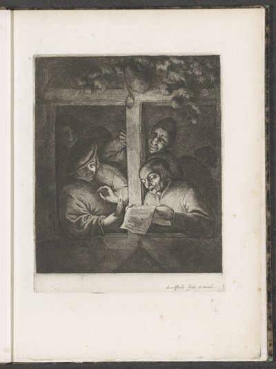 ろうそくの明かりで開かれた窓の 3 人の歌手 作： Adriaen van Ostade