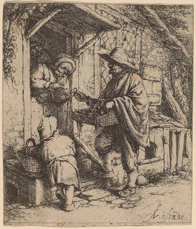 眼鏡行商人 作： Adriaen van Ostade