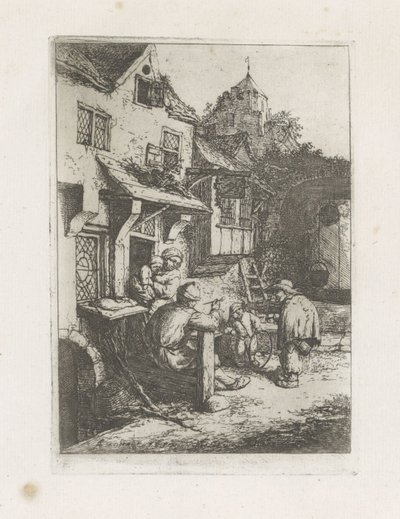 旅館の前のせむしバイオリン弾き 作： Adriaen van Ostade