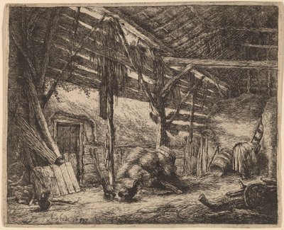 納屋の内部 作： Adriaen van Ostade