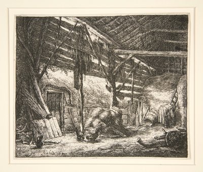 納屋の内部 作： Adriaen van Ostade