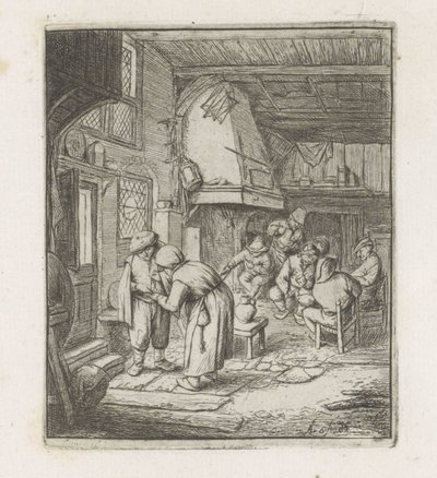 男は旅館で女にお金を払う 作： Adriaen van Ostade