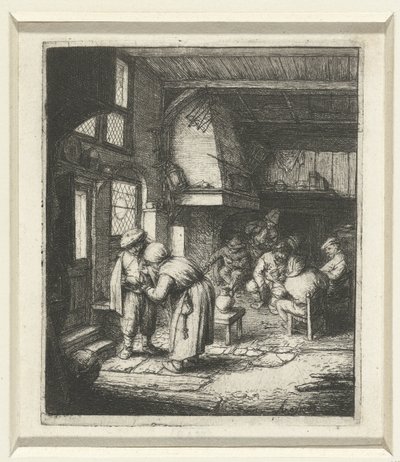 男は旅館で女に自分の費用を支払う 請求書の支払い 作： Adriaen van Ostade