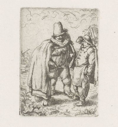 農民夫婦のラフを持つ男 作： Adriaen van Ostade