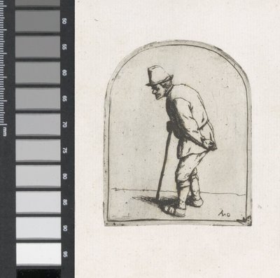 棒を持った老人 作： Adriaen van Ostade