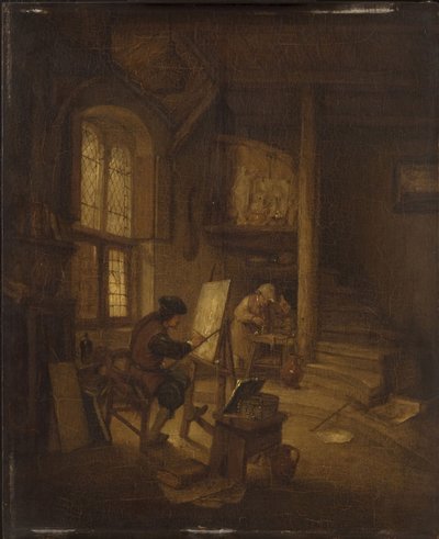 アトリエでの画家 作： Adriaen van Ostade