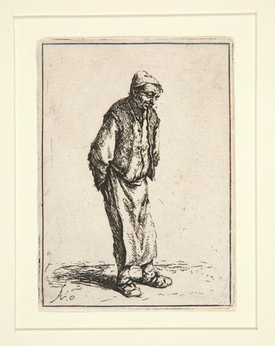 手を後ろに組む農夫 作： Adriaen van Ostade
