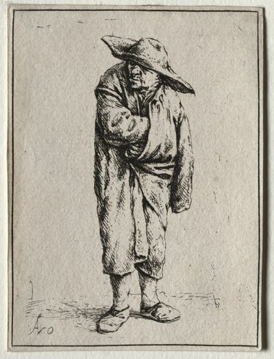 マントに手を入れた農民 作： Adriaen van Ostade