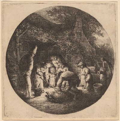 豚の屠殺者 作： Adriaen van Ostade