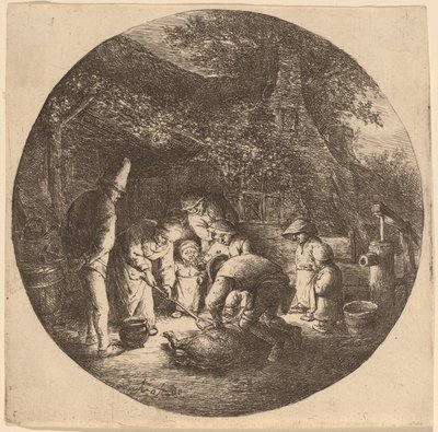 豚の屠殺者 作： Adriaen van Ostade