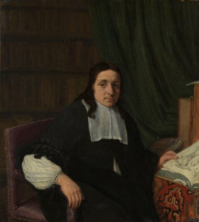 コレクターの肖像、おそらくコンスタンティン・セネパール (1625-1703) 作： Adriaen van Ostade
